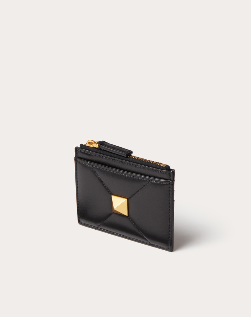 ROMAN STUD NAPPA LEATHER COIN PURSE WITH ZIPPER 4