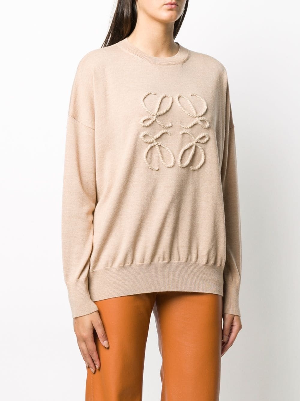 Anagram embroidered fine knit jumper - 3