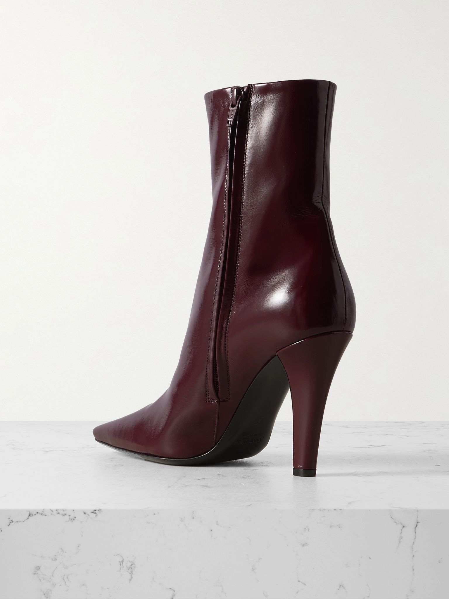Jill patent-leather ankle boots Burgundy - 3