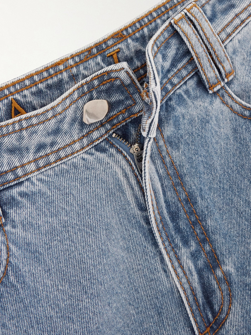 Outline Frayed High-rise Wide-leg Jeans 4