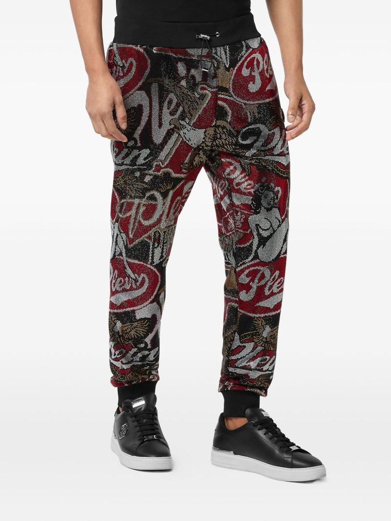 PHILIPP PLEIN Plein Beer Stones rhinestone-embellished logo track pants outlook