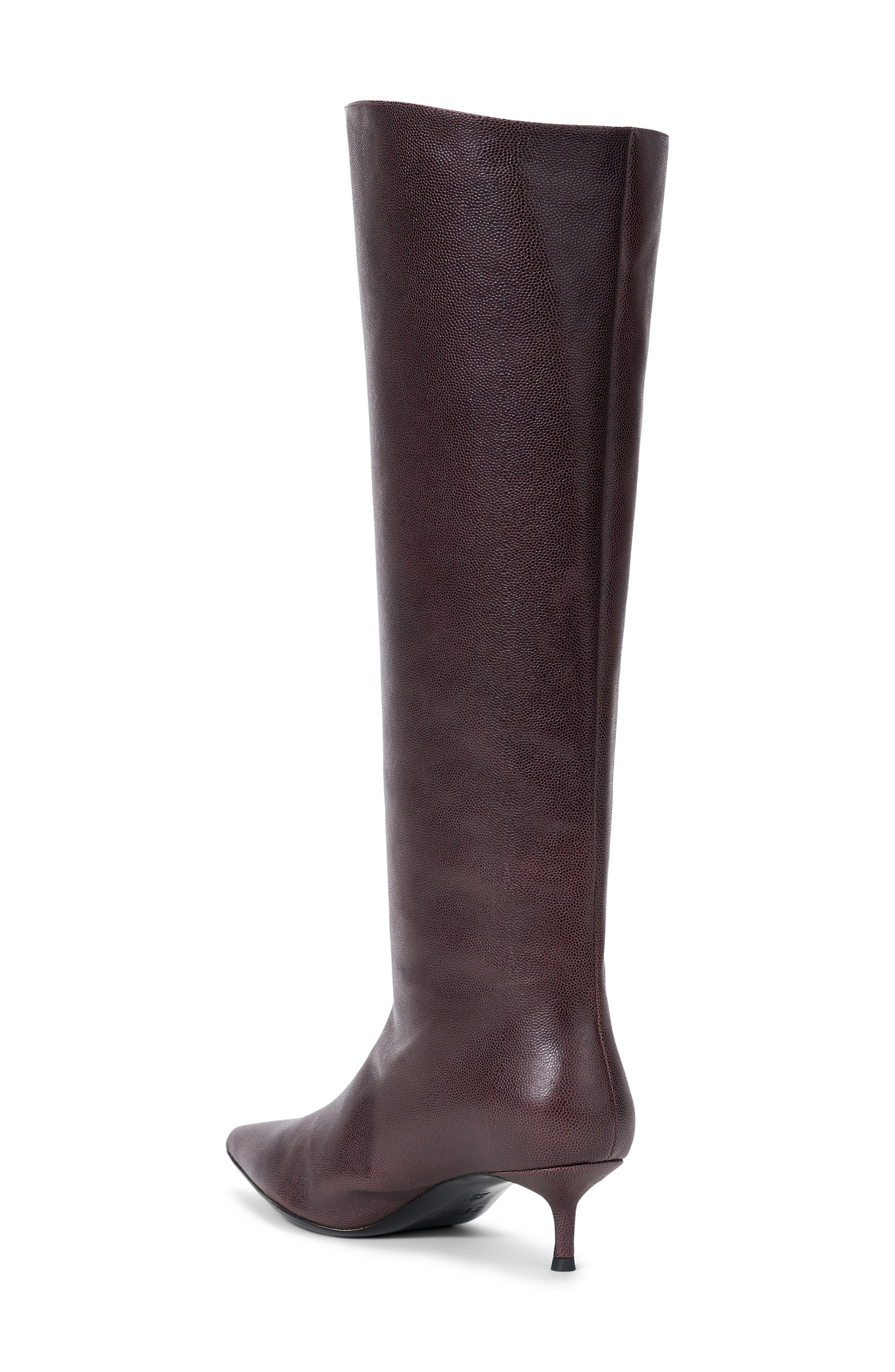 STAUD Sebastian Pointed Toe Kitten Heel Knee-High Boot in Syrah at Nordstrom - 2