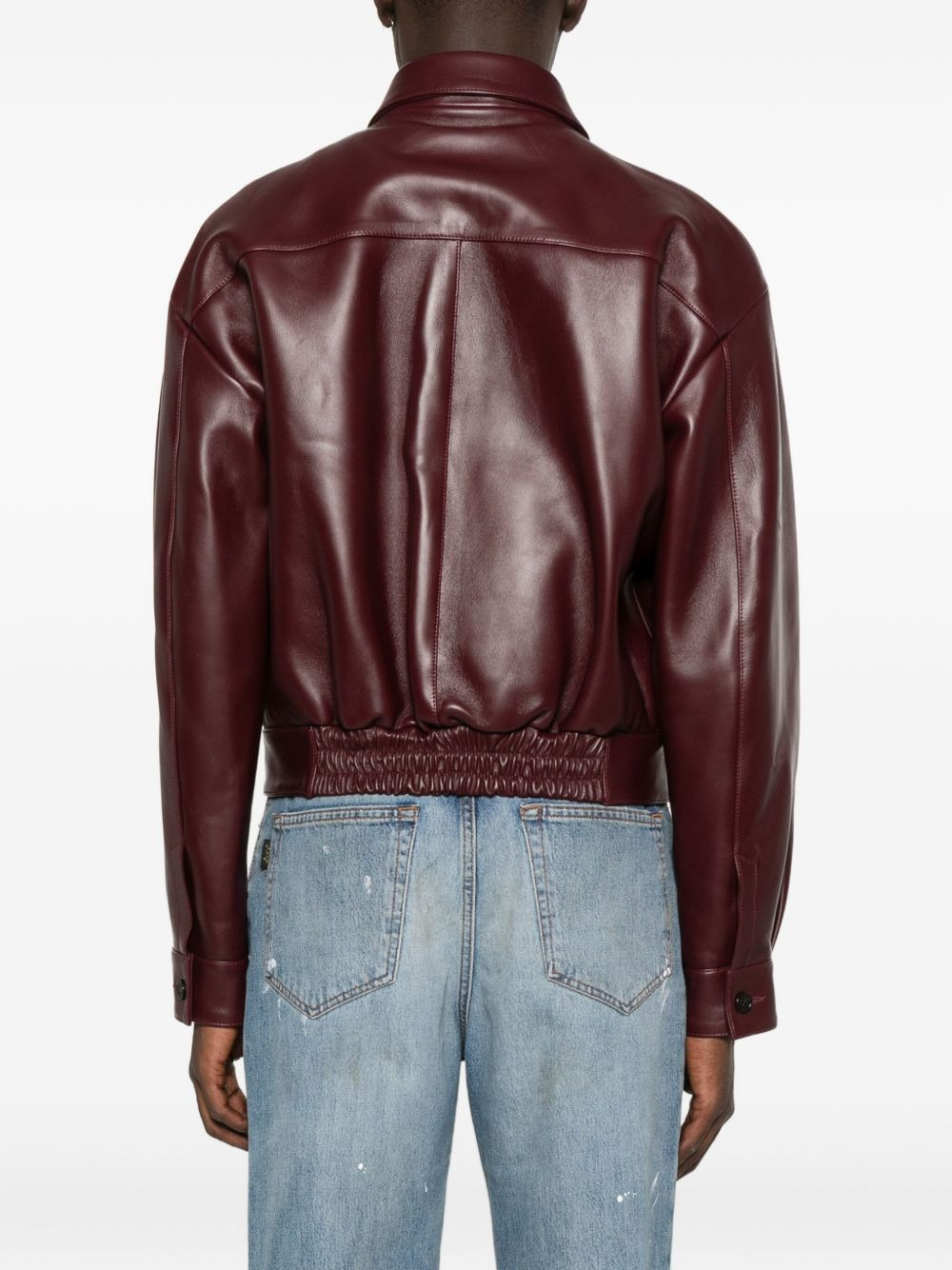 pocket leather jacket - 4
