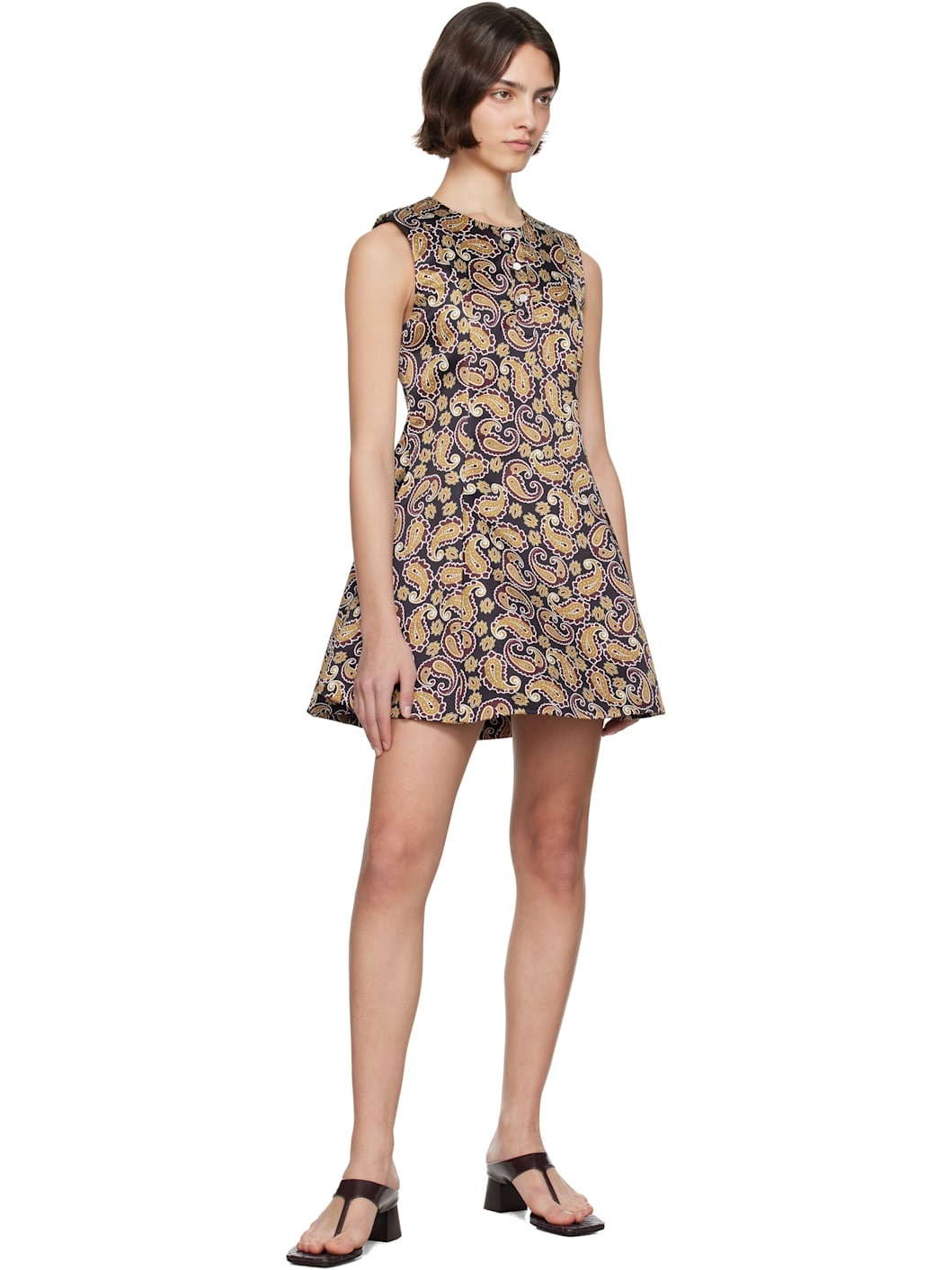 Multicolor Paisley Print Circle-Skirt Minidress - 4