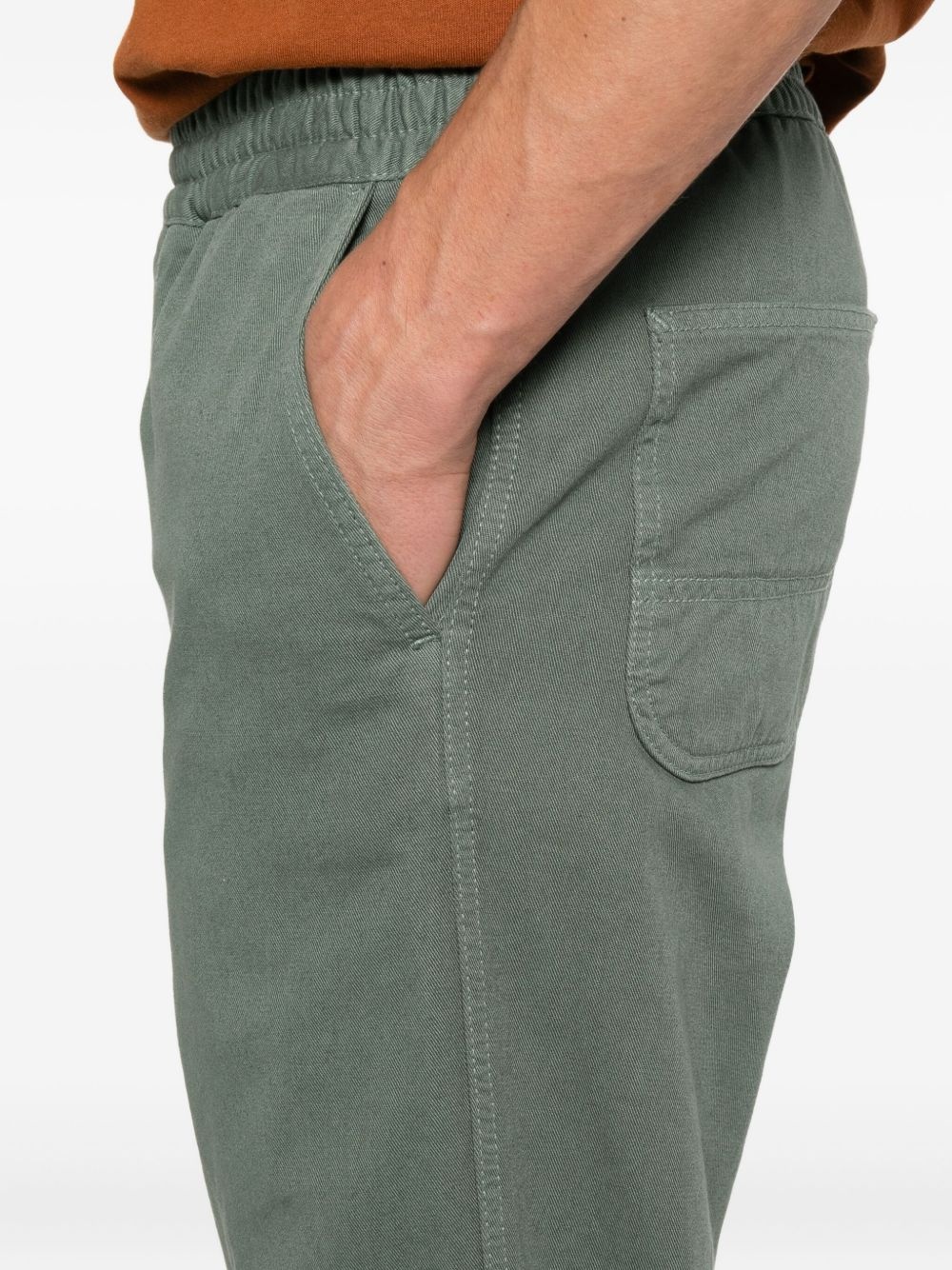 elastic-waist tapered trousers - 5