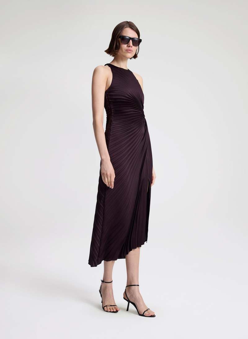 Reagan Satin Pleated Midi Dress 4