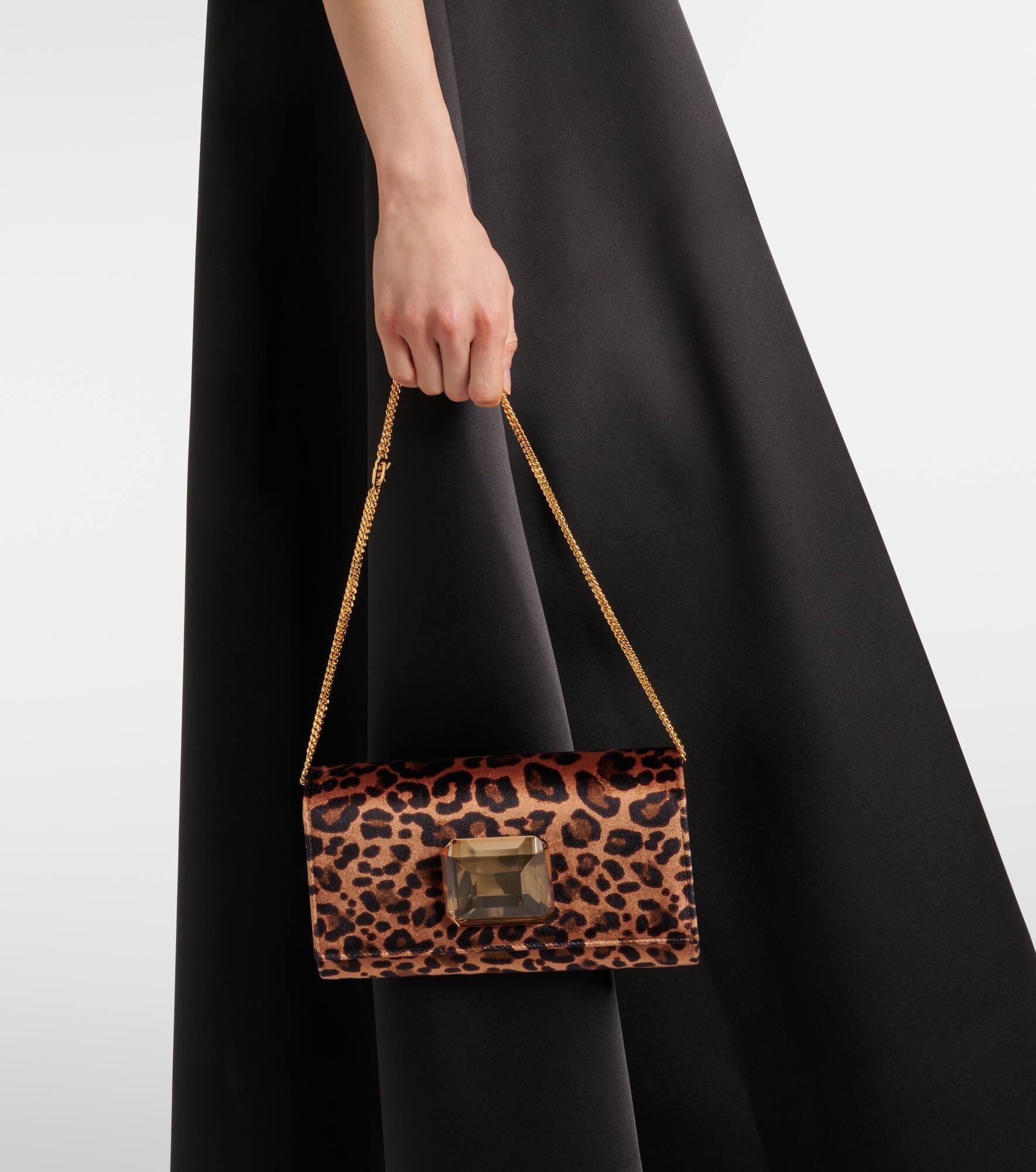 Jaipur Mini leopard-print velvet clutch - 2