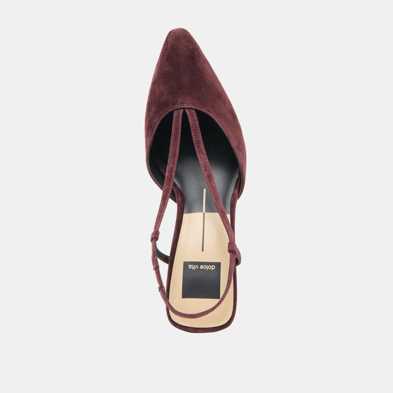 GINAY HEELS MULBERRY SUEDE 8