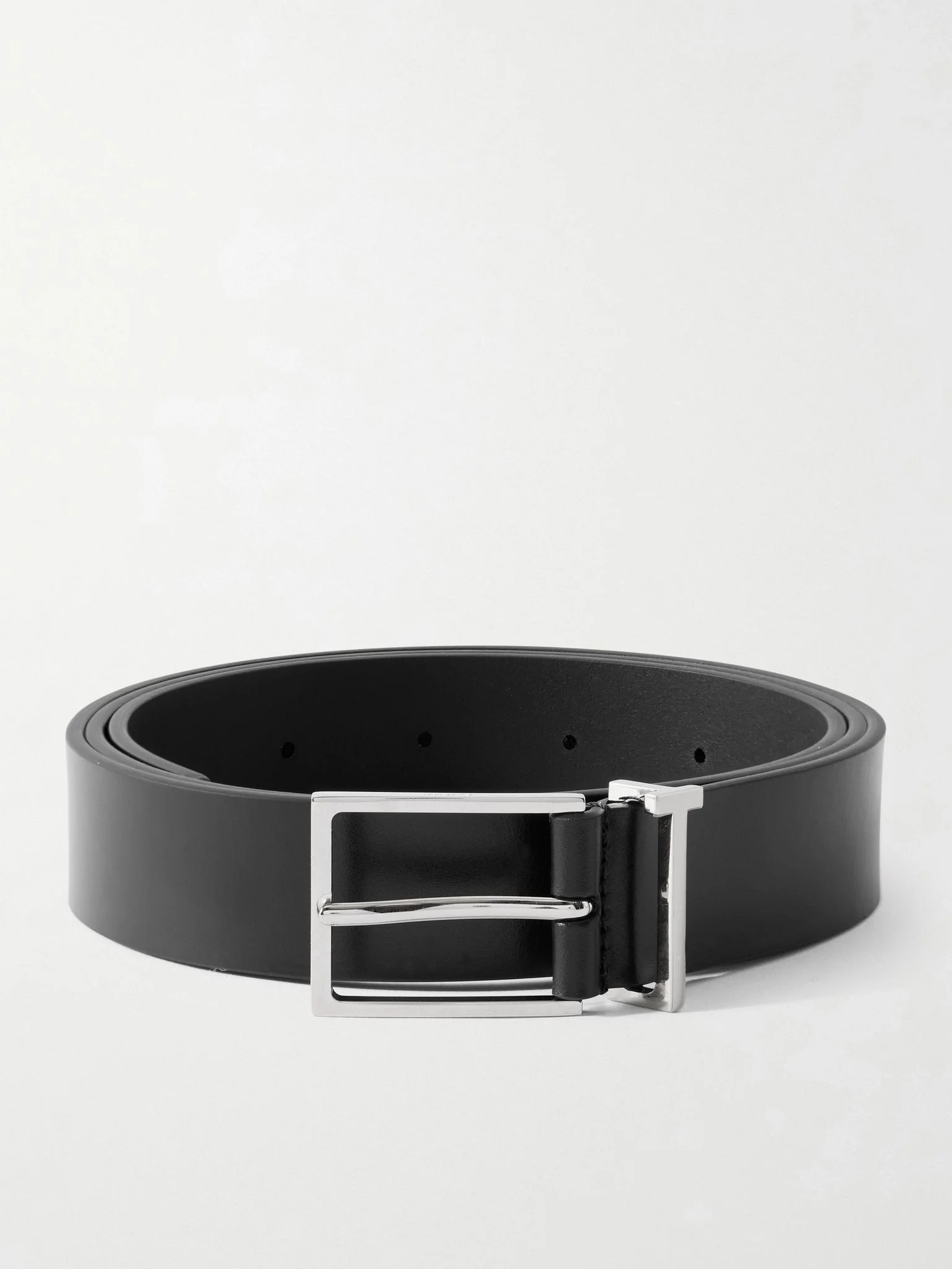 2.8cm Leather Belt Black - 1