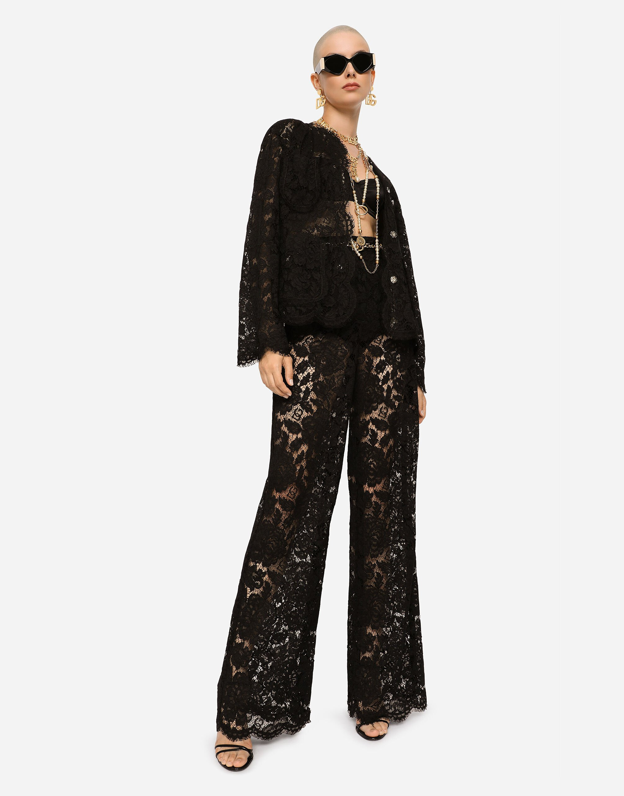 Single-breasted lace jacket - 2