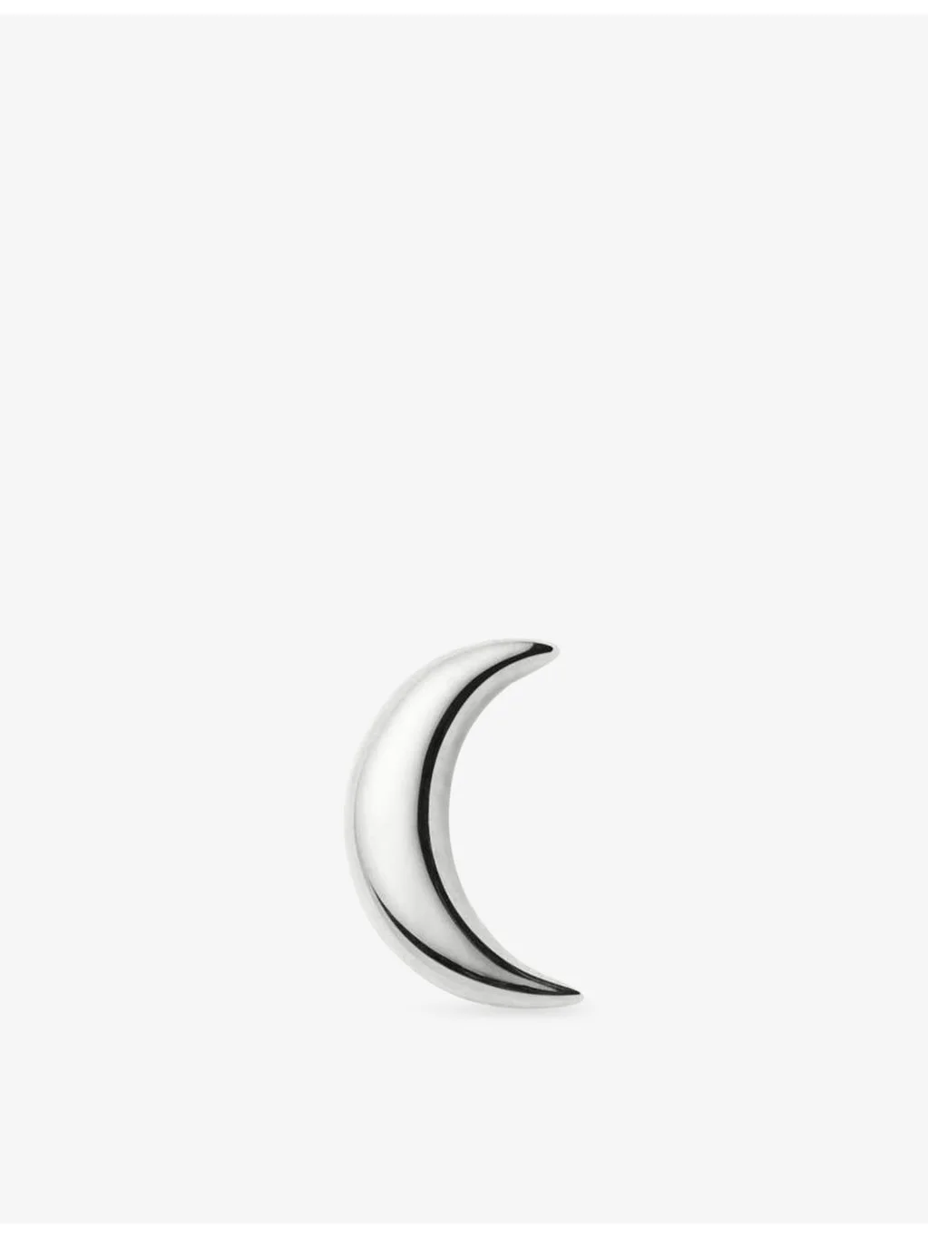 Moon 9ct White Gold Flat Back Stud Earring - 1