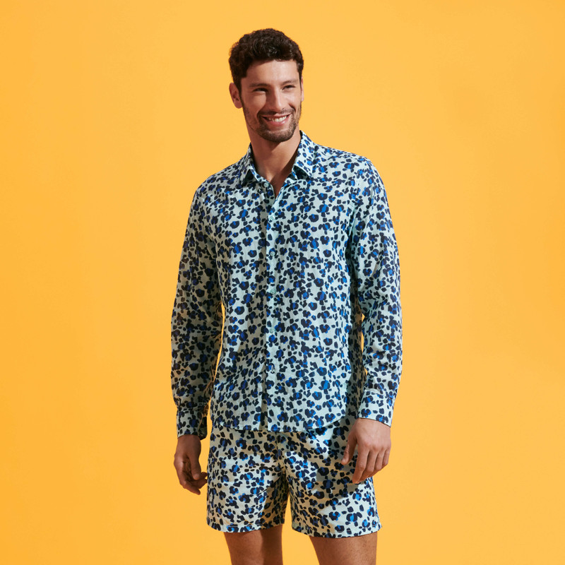 Unisex Cotton Voile Lightweight Shirt Turtles Leopard 3