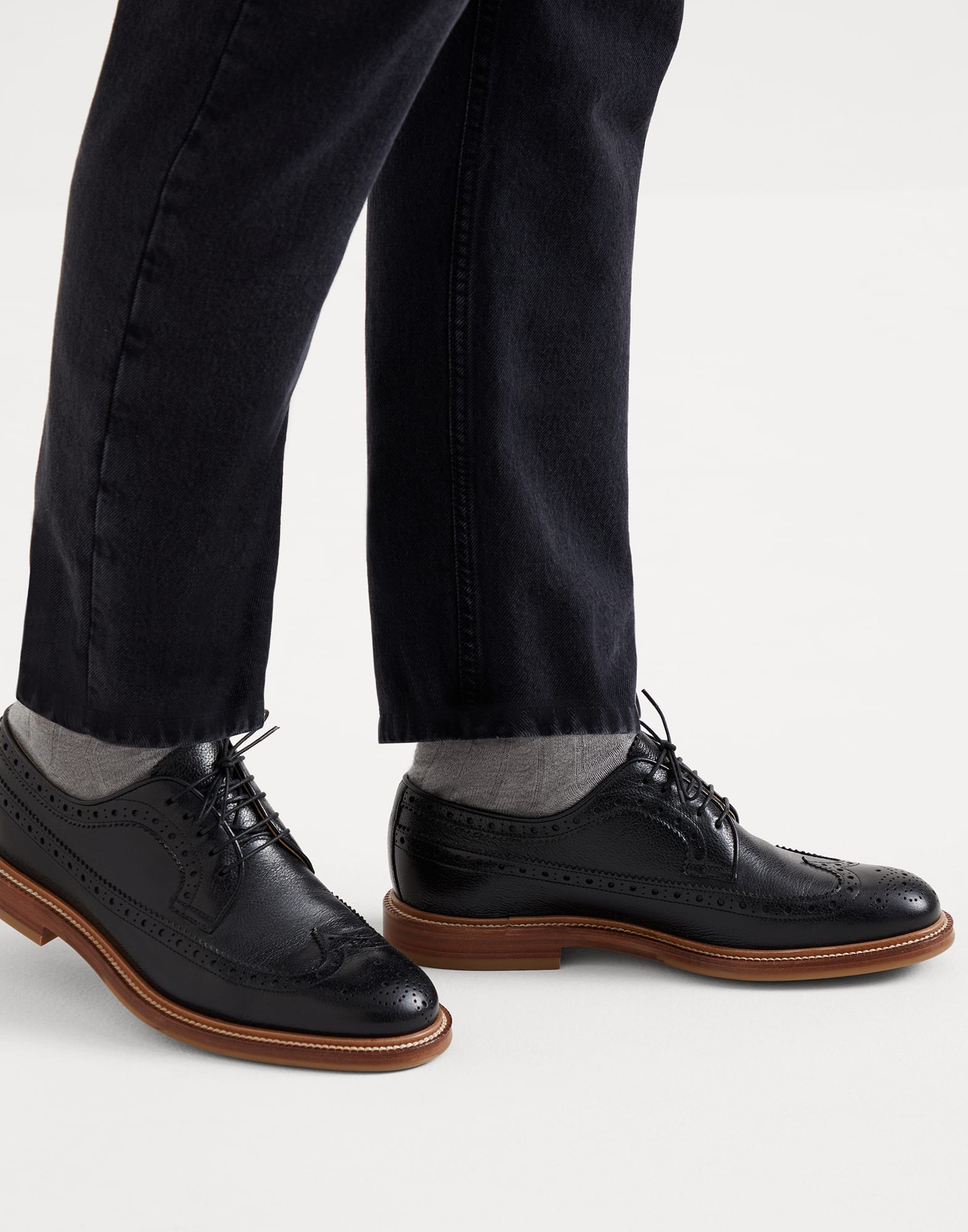 Texture calfskin full brogue Derbys - 4