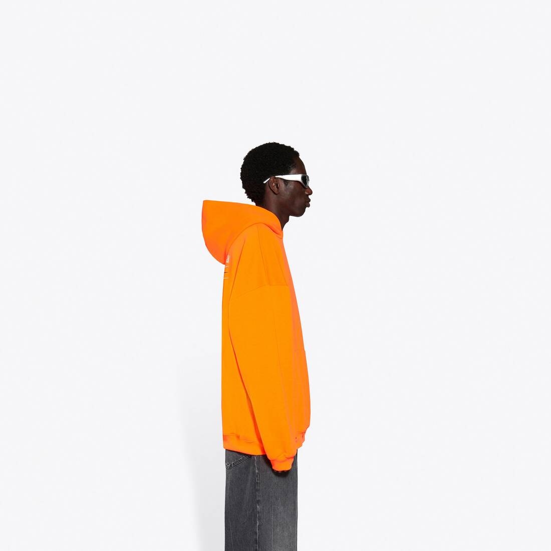 Men's Political Campaign Medium Fit Hoodie in Fluo Orange - 4