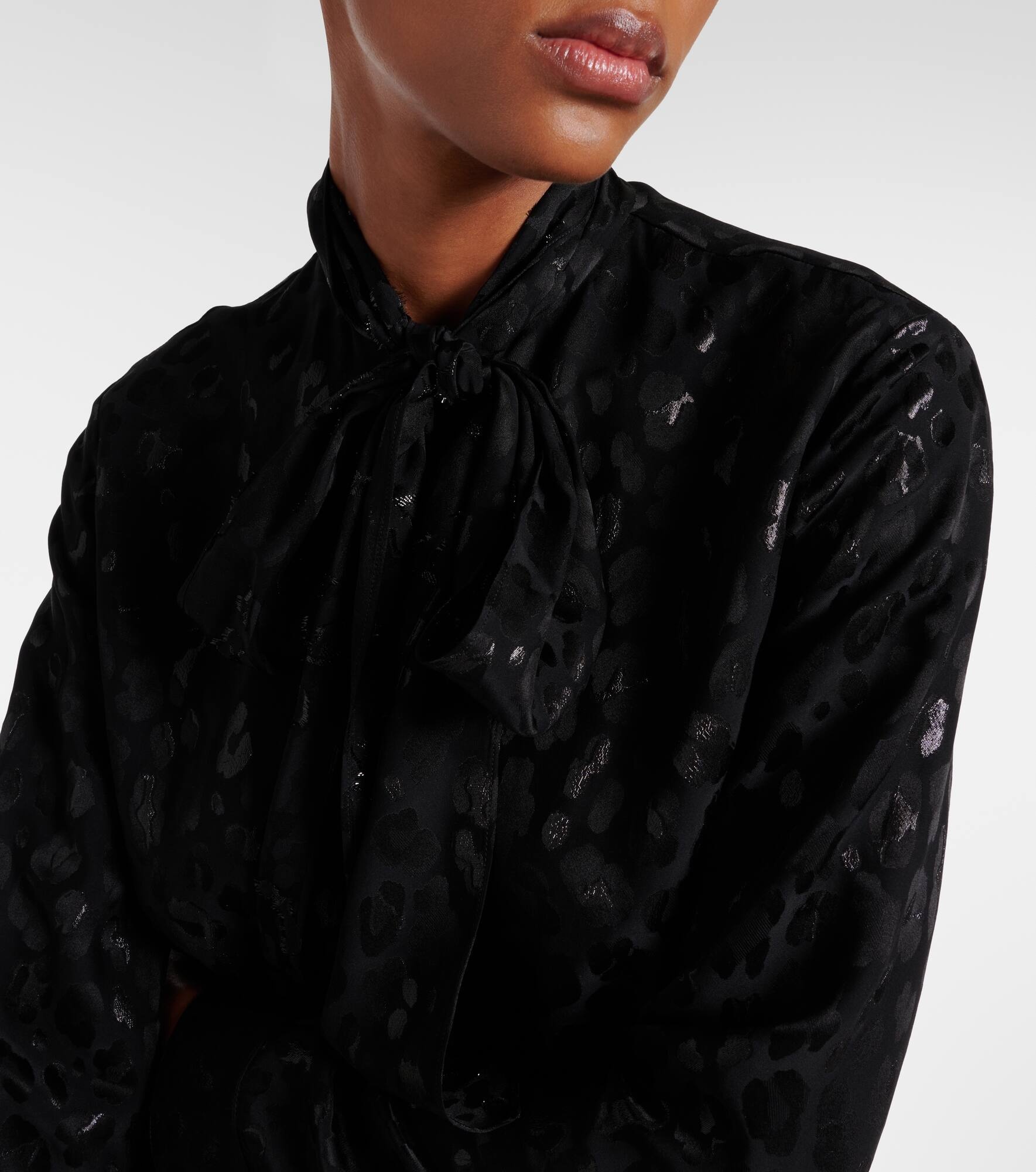 Jacquard satin blouse - 4