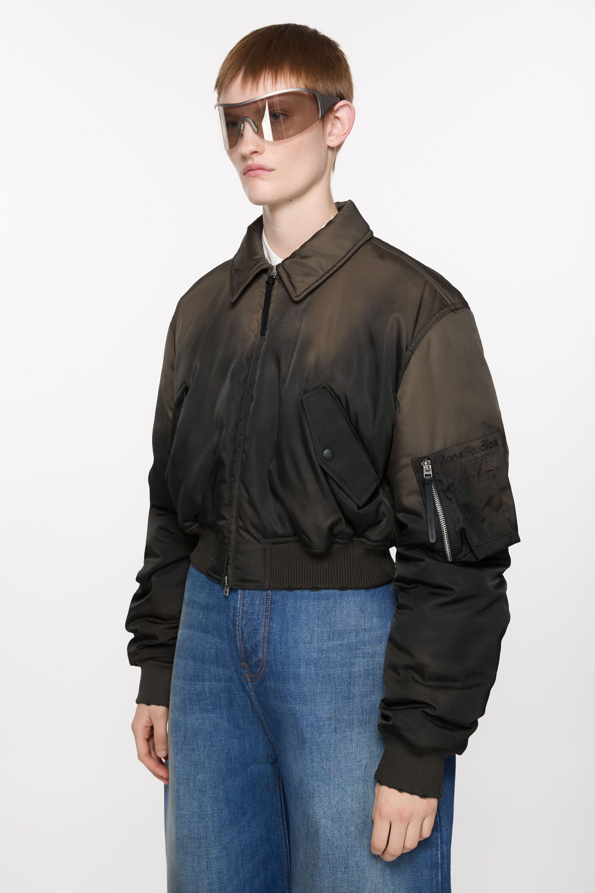 Bomber jacket furry collar - Dark brown - 3