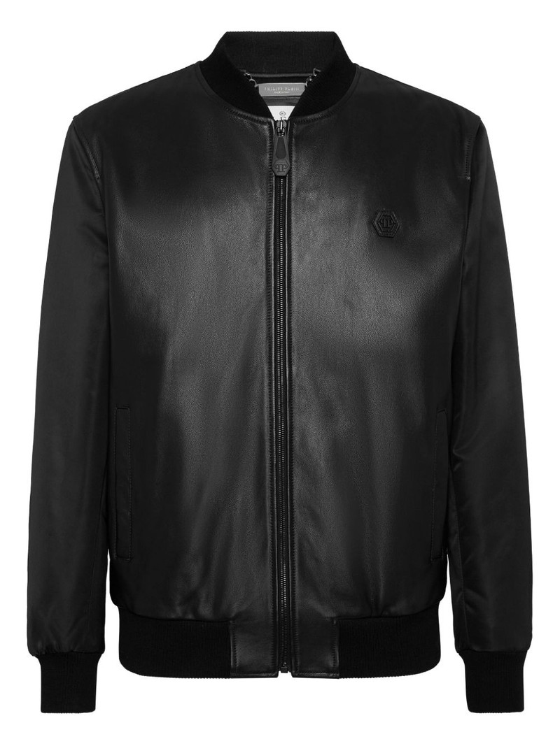 logo-print bomber jacket 1