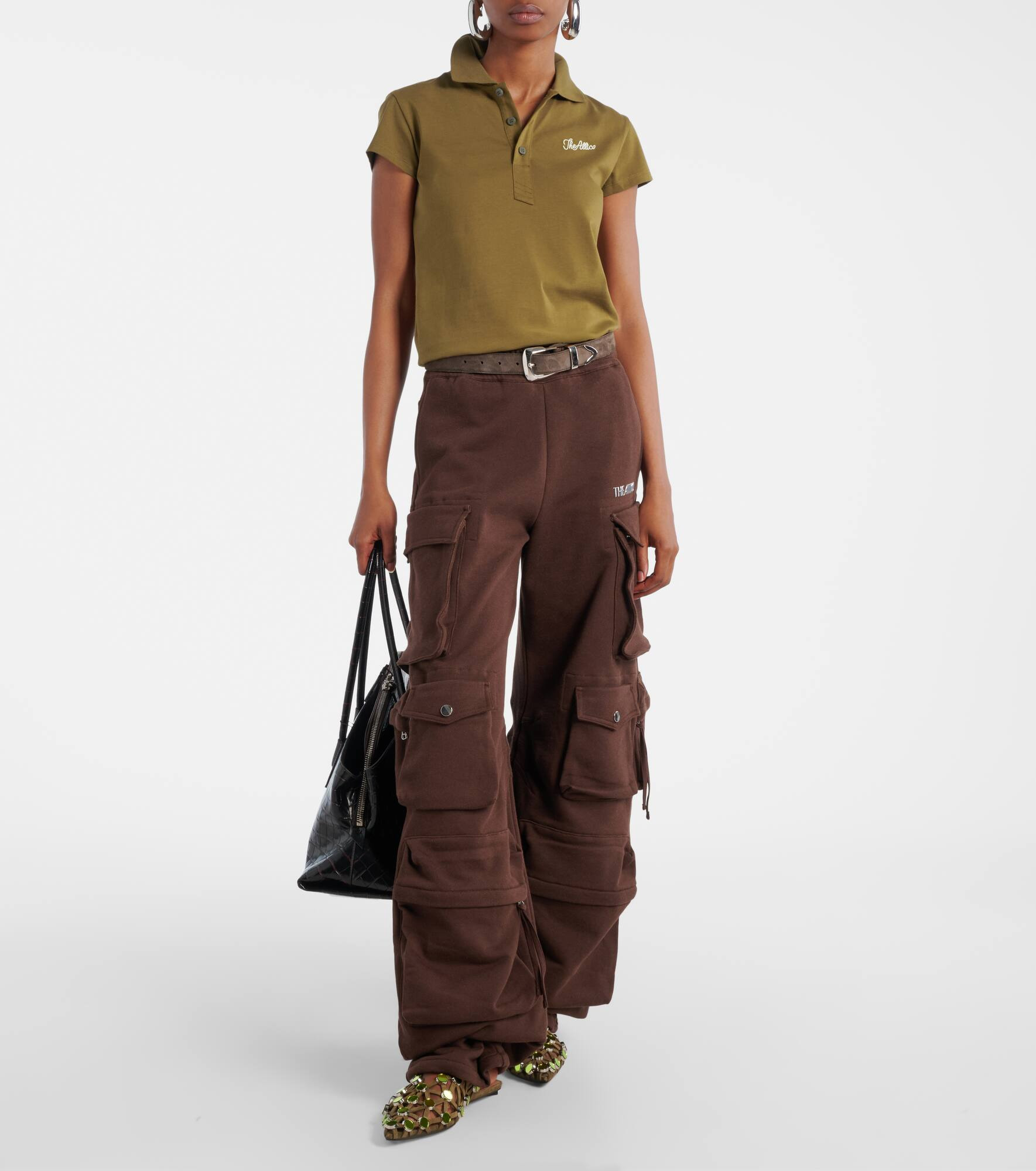 Logo cropped cotton jersey polo shirt - 2