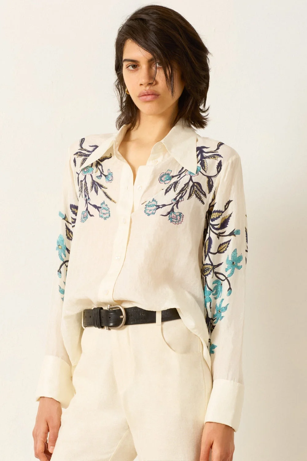 Dana Misted Lily Silk Shirt - 1