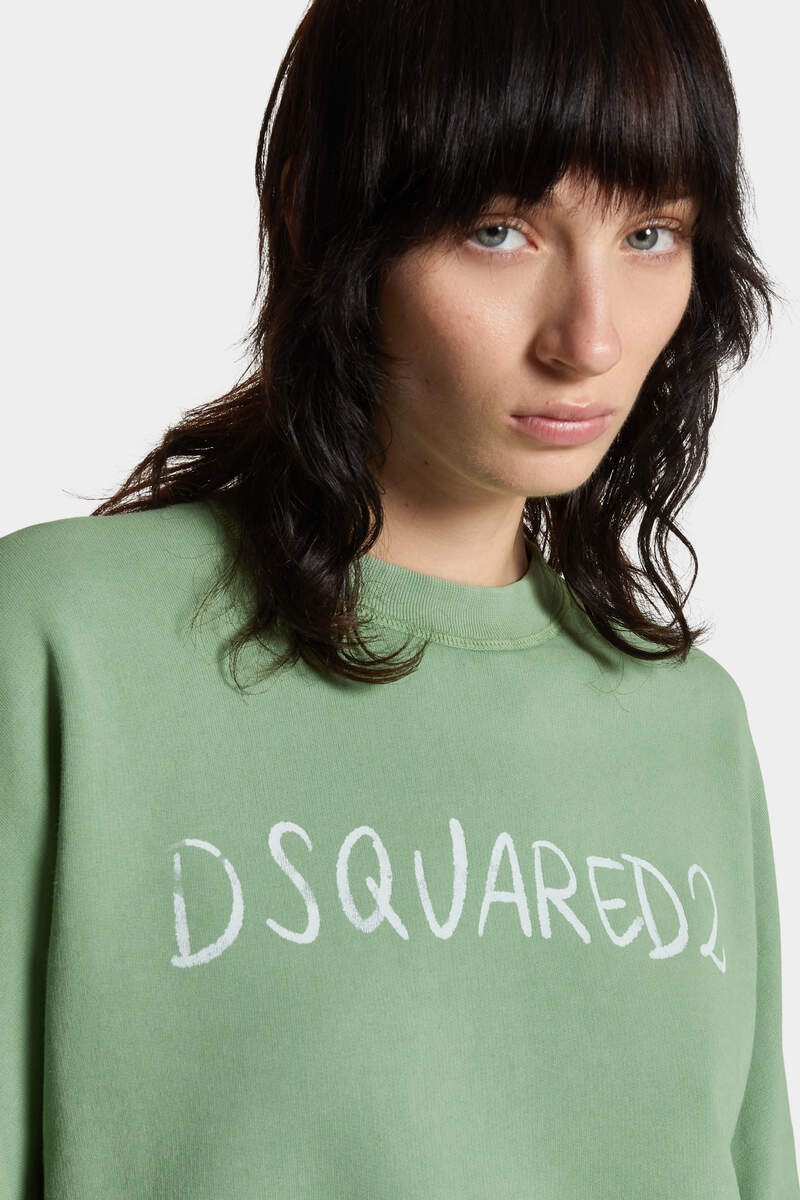 WHITE FADE DEAN FIT HANDWRITTEN LOGO SWEATSHIRT - 5