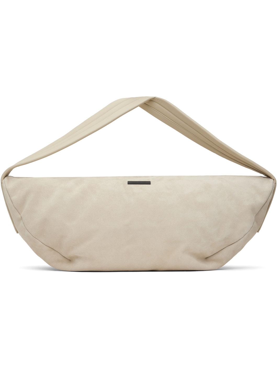 Beige Suede Shell Bag - 1