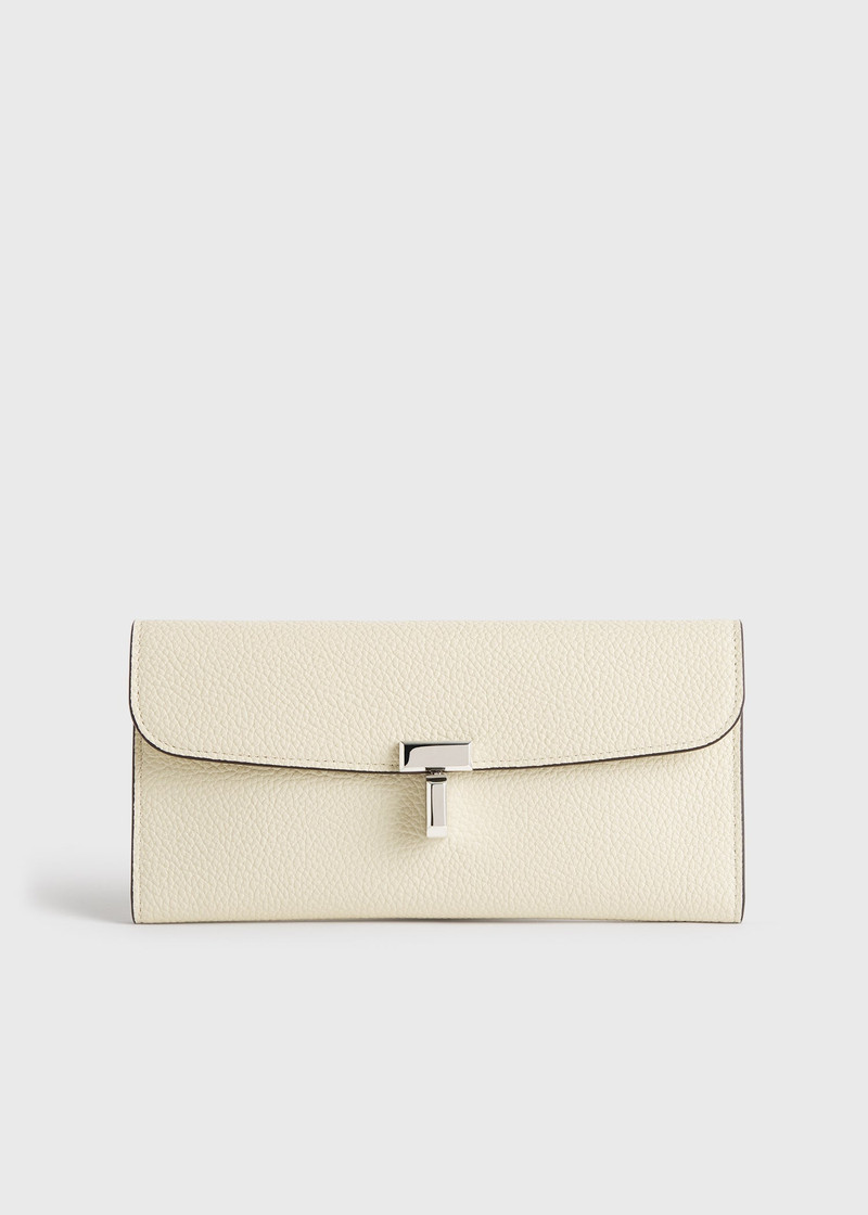 T-lock grained-leather wallet milk 7