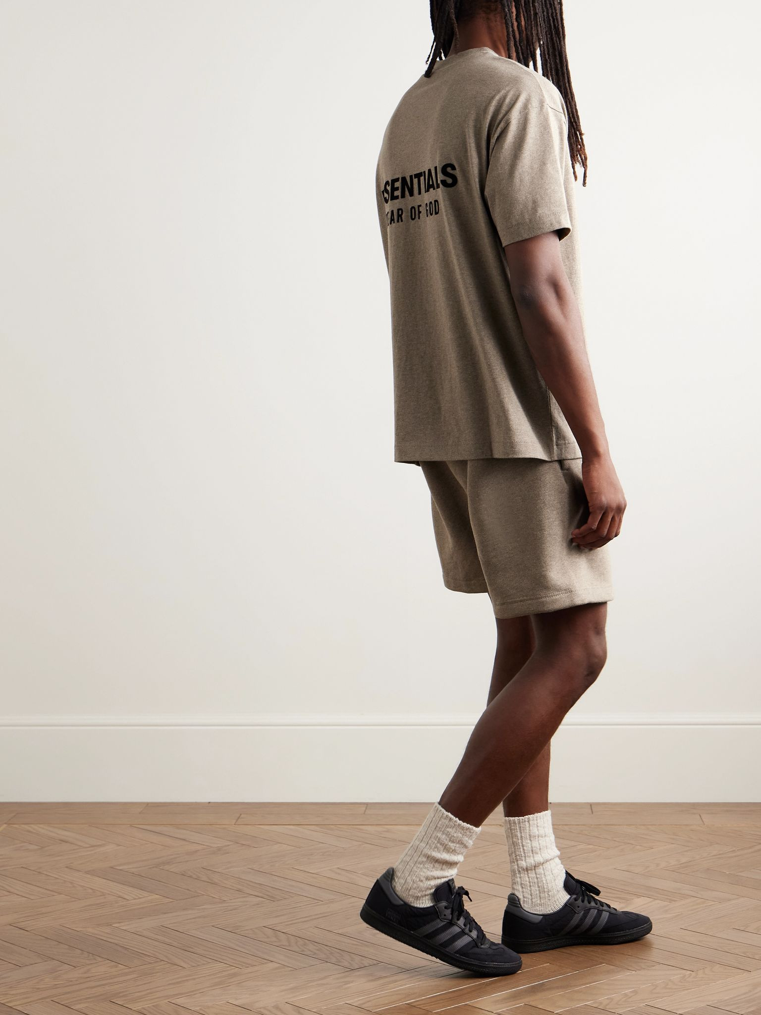 Logo-Appliquéd Cotton-Jersey T-Shirt Taupe - 2