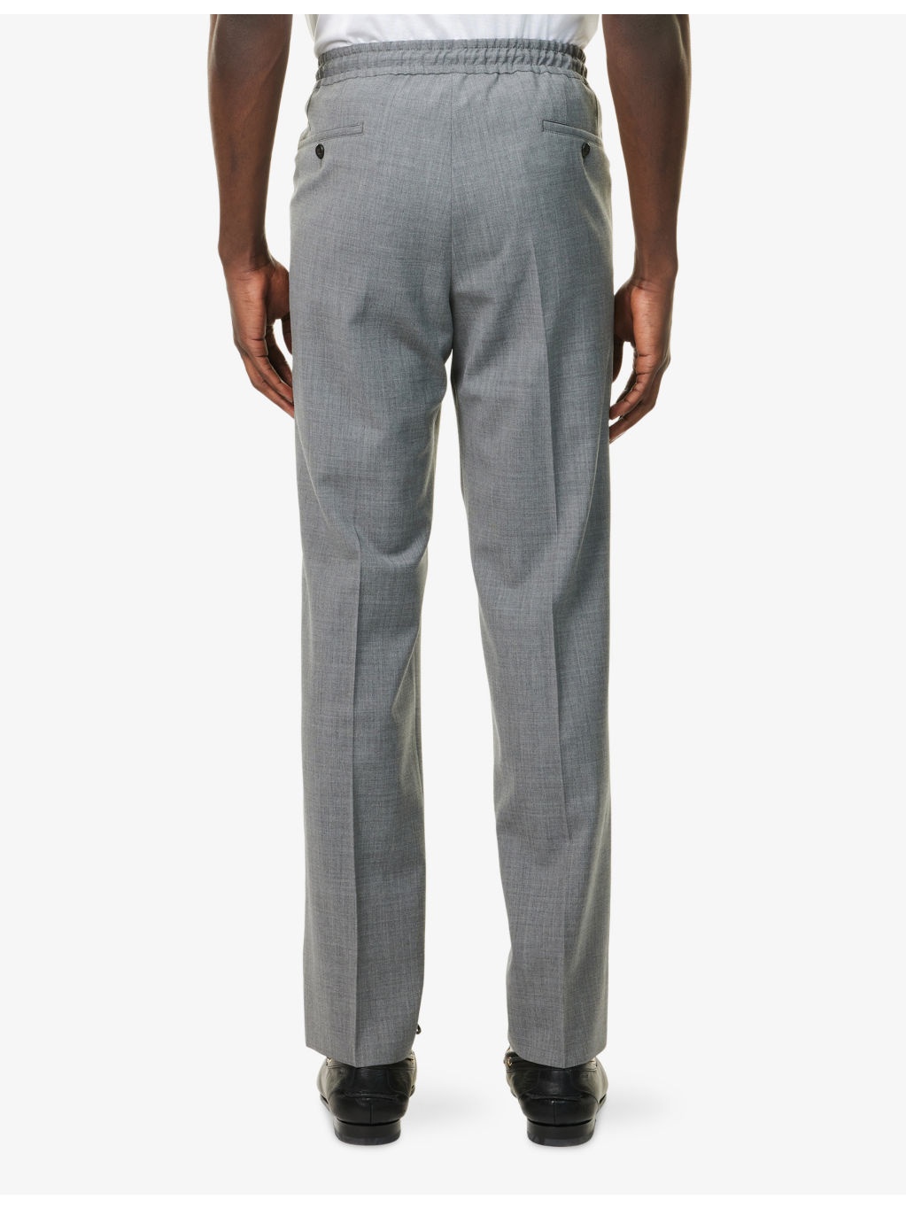 Slim-Leg Drawstring Stretch-Wool Trousers - 4