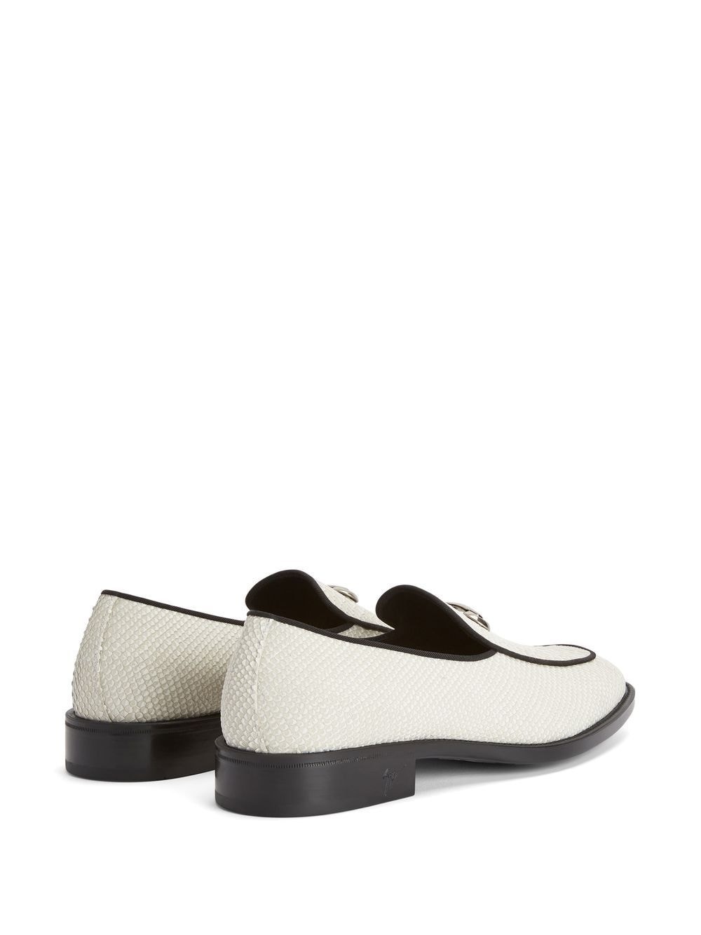 snakeskin-effect leather loafers - 3