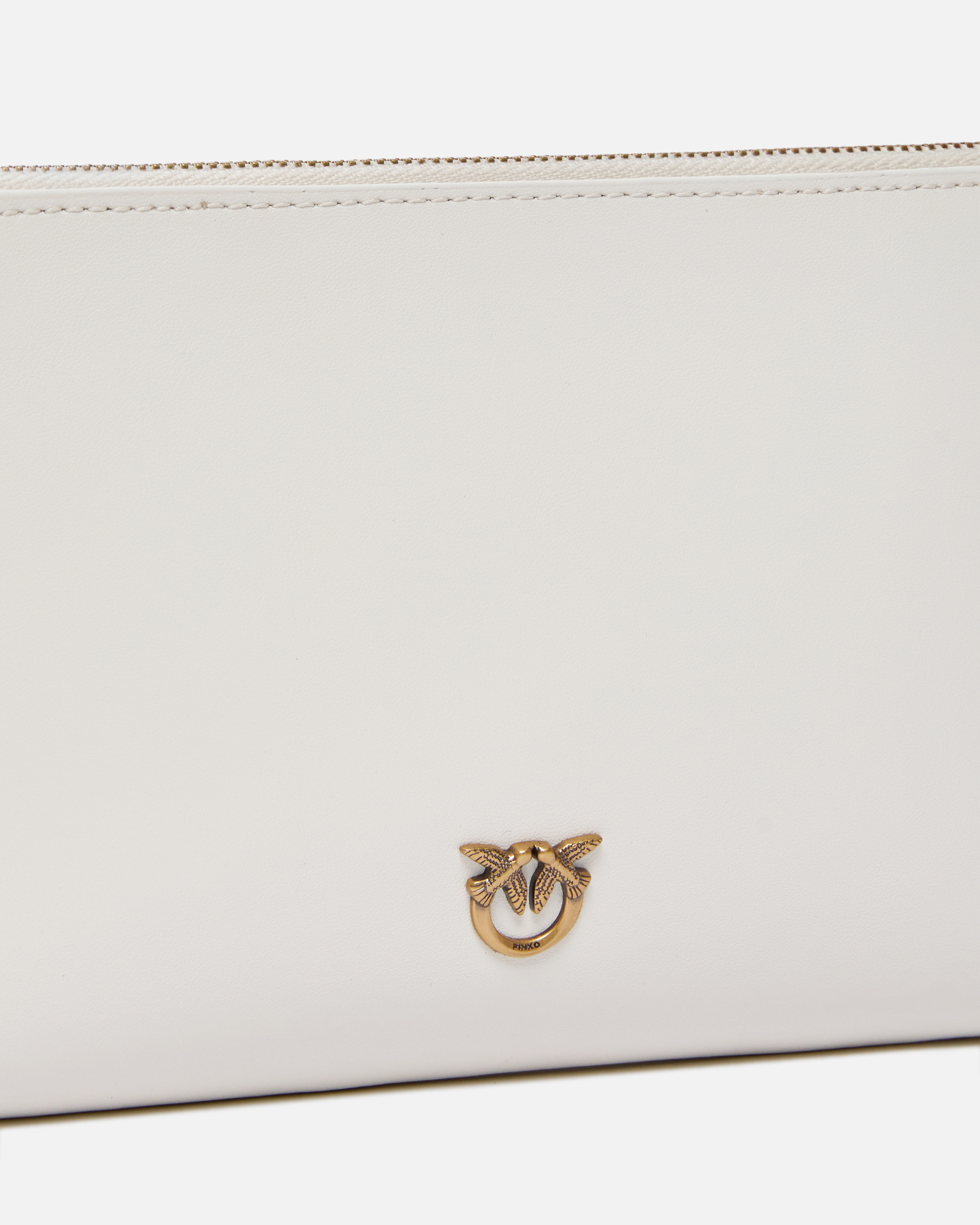 FLAT LEATHER CLUTCH WITH LOVE BIRDS LOGO - 3