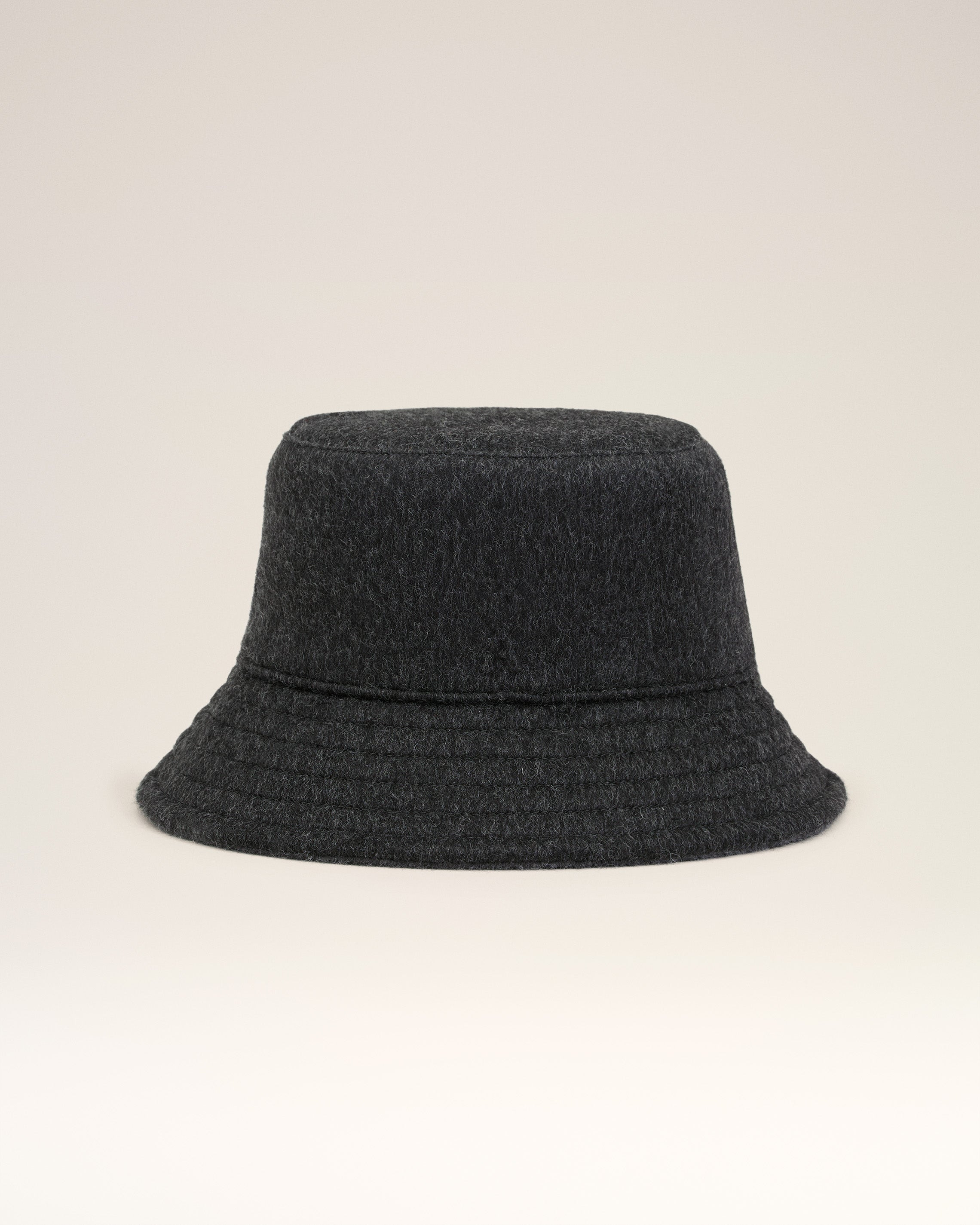 BLACK WOOL EMBOSSED AMI DE COEUR BUCKET HAT - 6