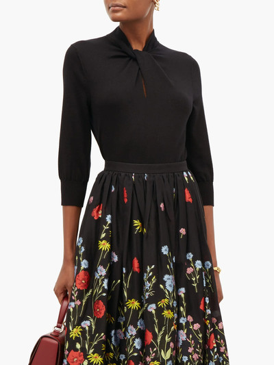 Erdem Rumer twisted-neckline cashmere-blend sweater outlook