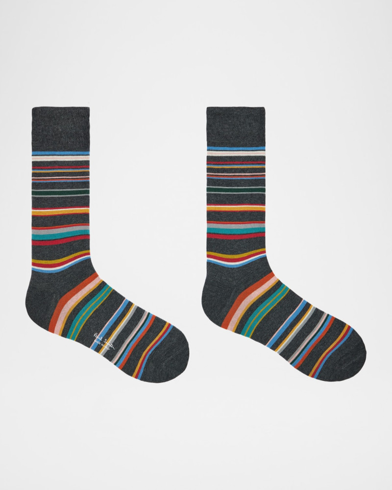 Paul Smith Men's Martin Signature Stripe Cotton Crew Socks outlook
