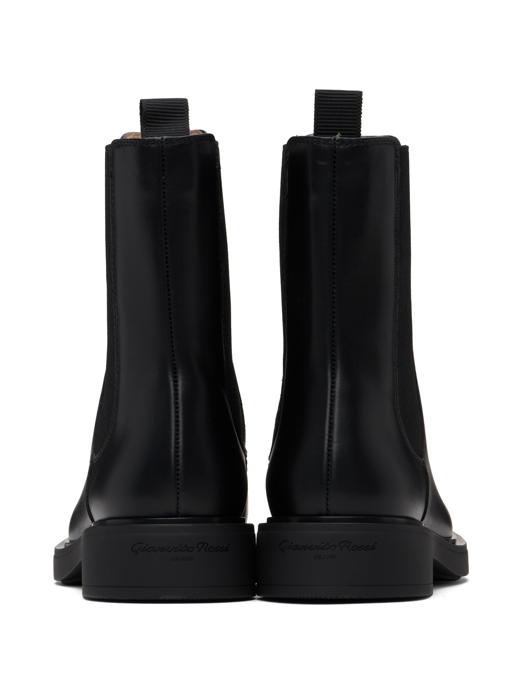 Black Leather Chelsea Boots - 2