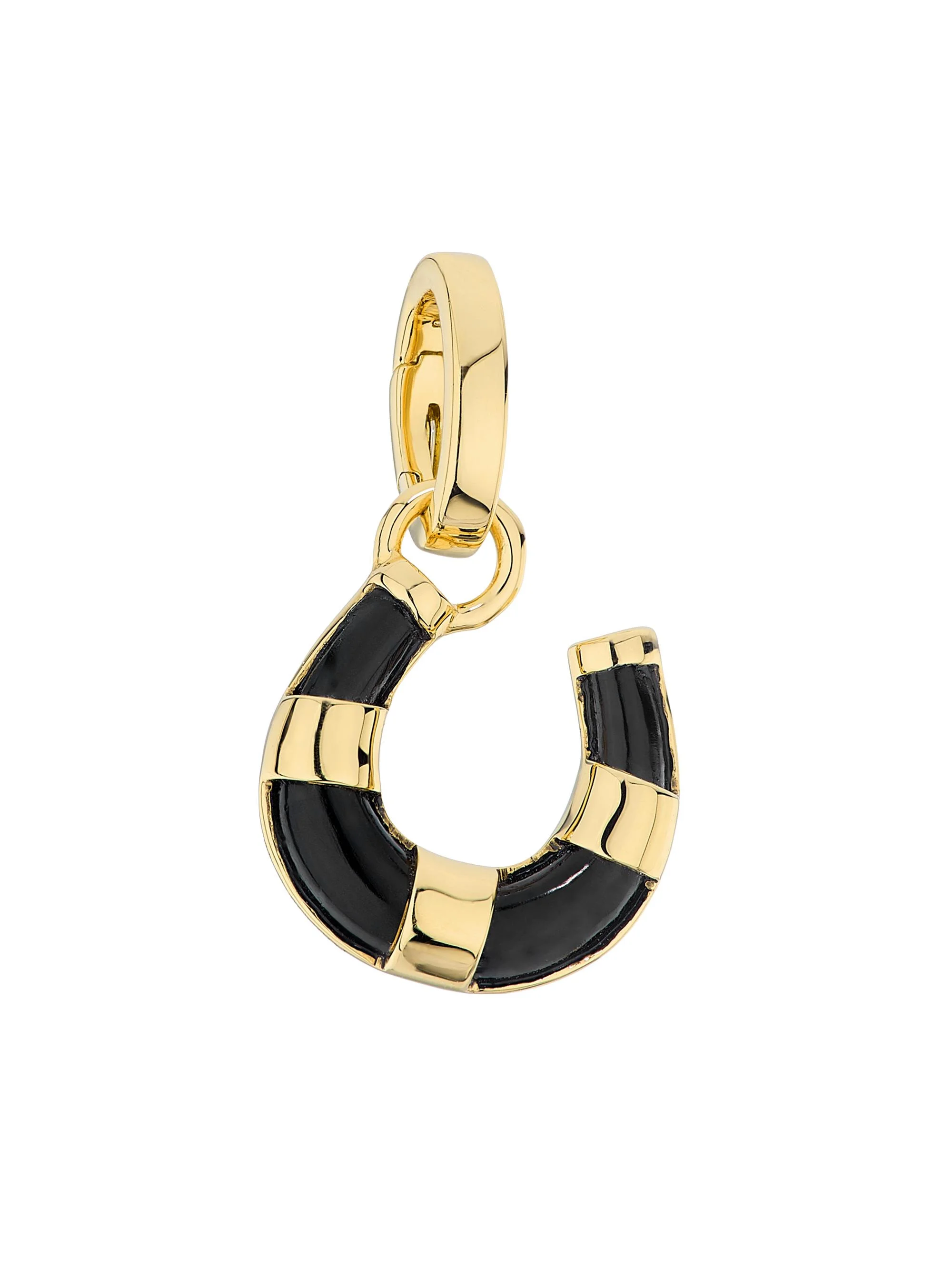 Women's Protection 18K Yellow Gold & Black Onyx Horseshoe Pendant - Onyx - 1