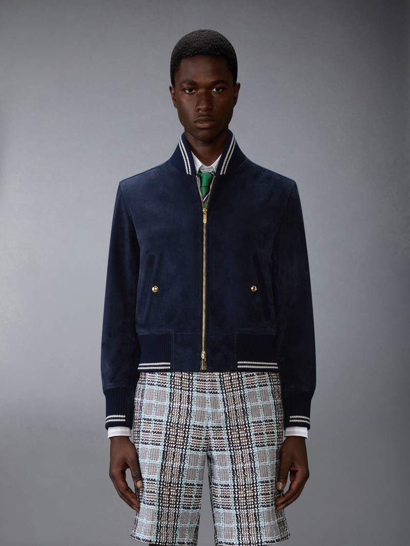 Thom Browne SUEDE RIB KNIT BLOUSON JACKET outlook