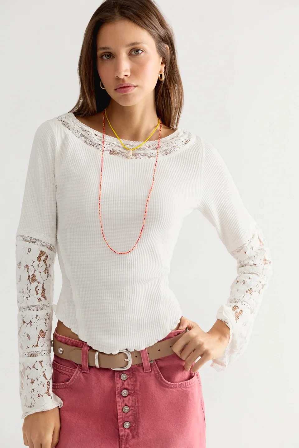Amber Lace Cuff Long Sleeve Top - 1