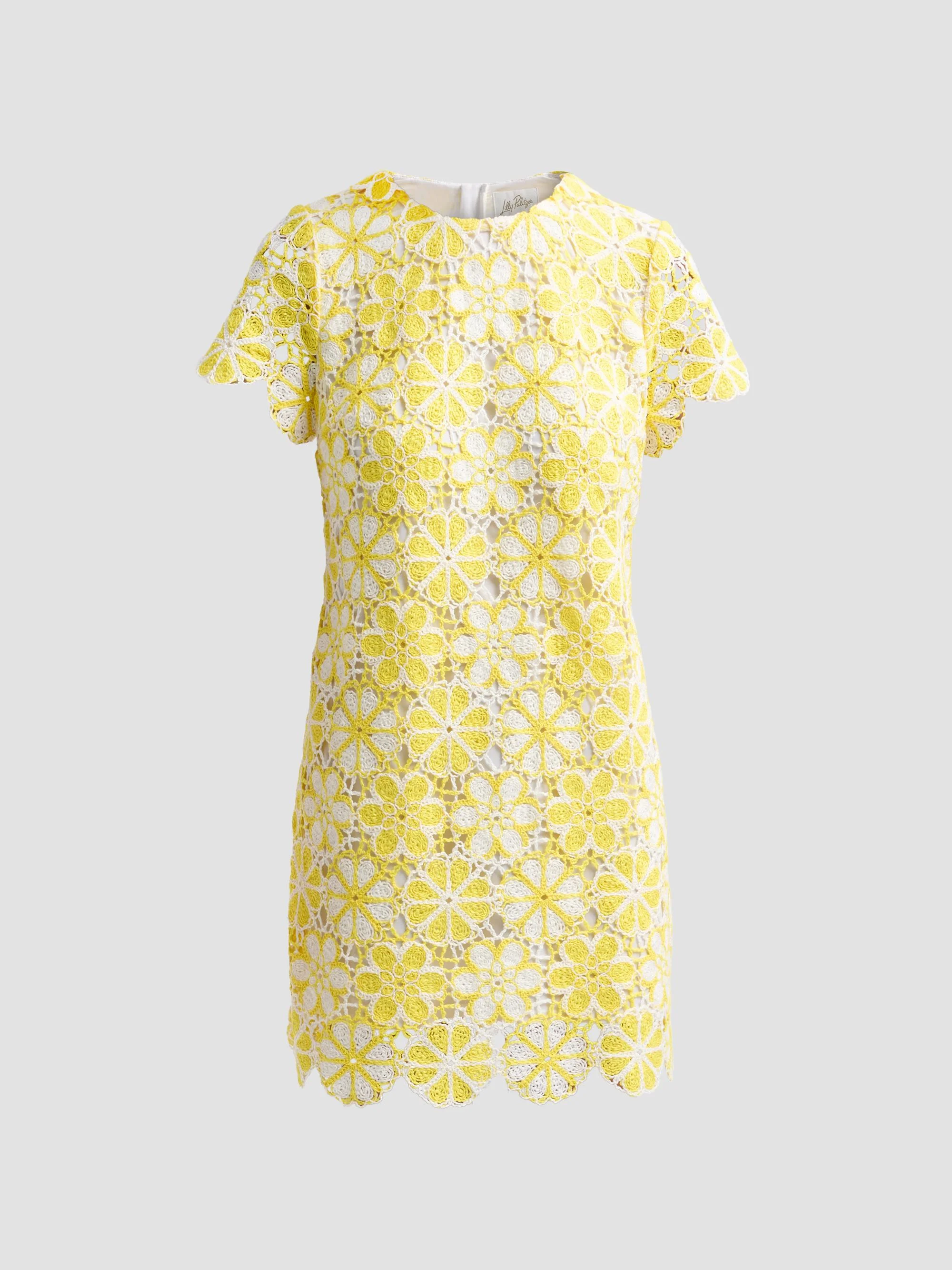 Women's Cortney Crochet Shift Dress - Mimosa Yellow - 1