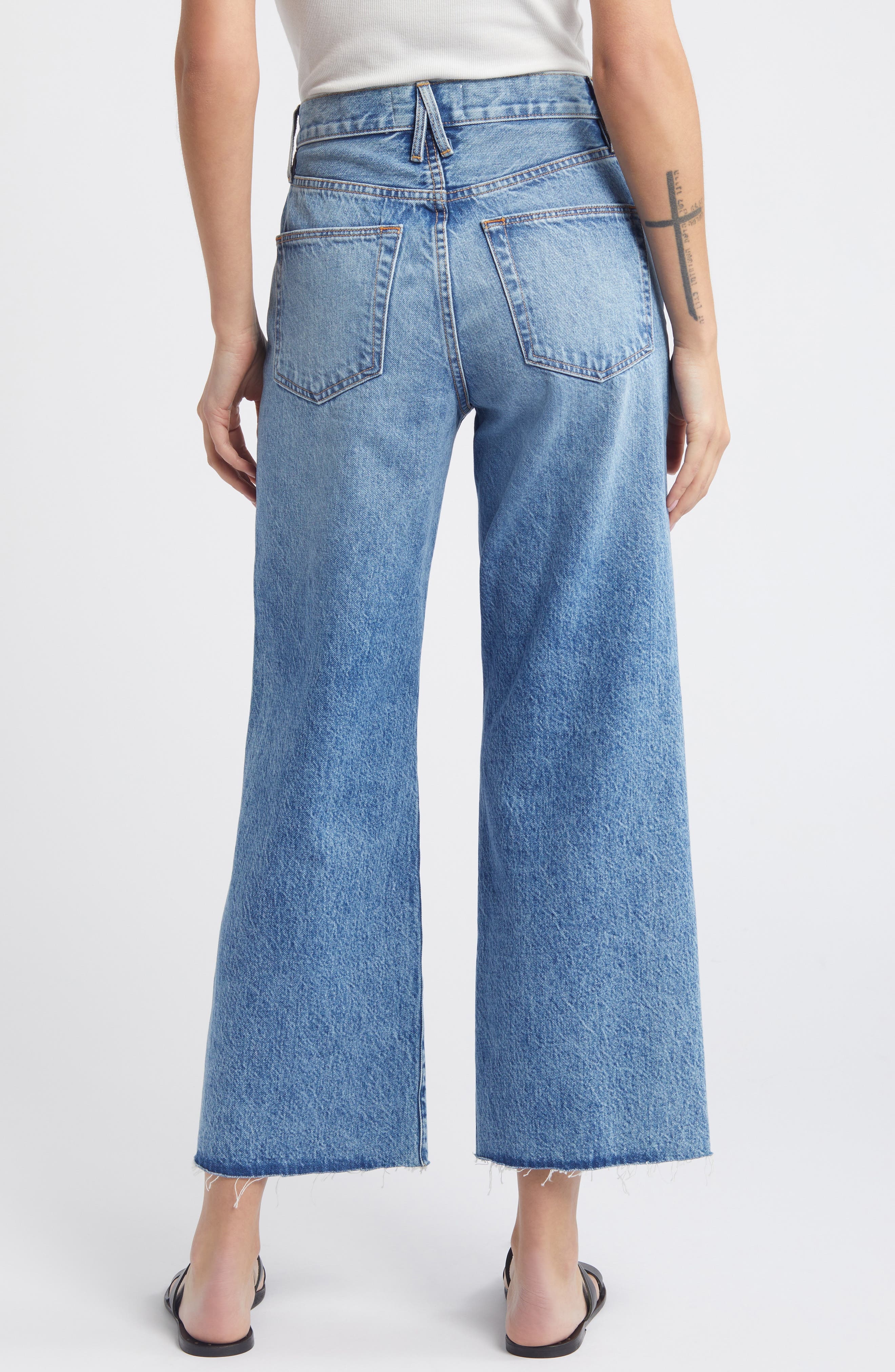 SLVRLAKE Grace High Waist Wide Leg Nonstretch Jeans in Lightning Strikes at Nordstrom - 2