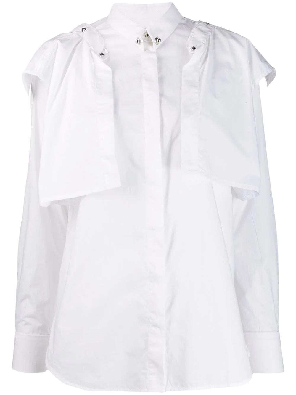 poplin shirt with detachable ruffles - 1