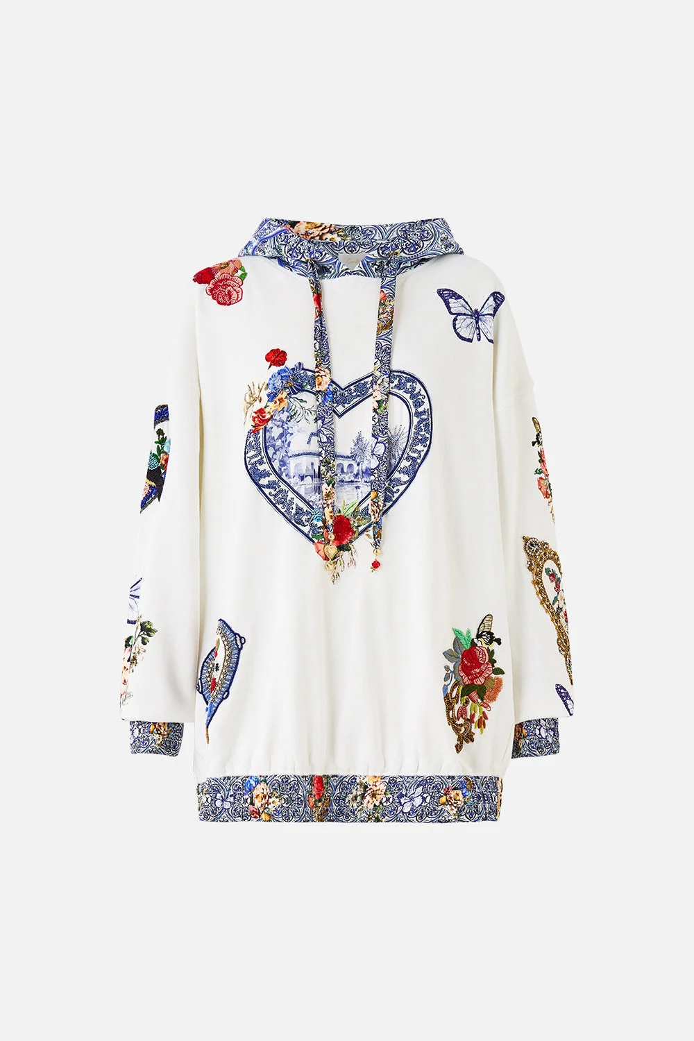 SILK BAND OVERSIZED HOODIE WITH POCKETS - 1