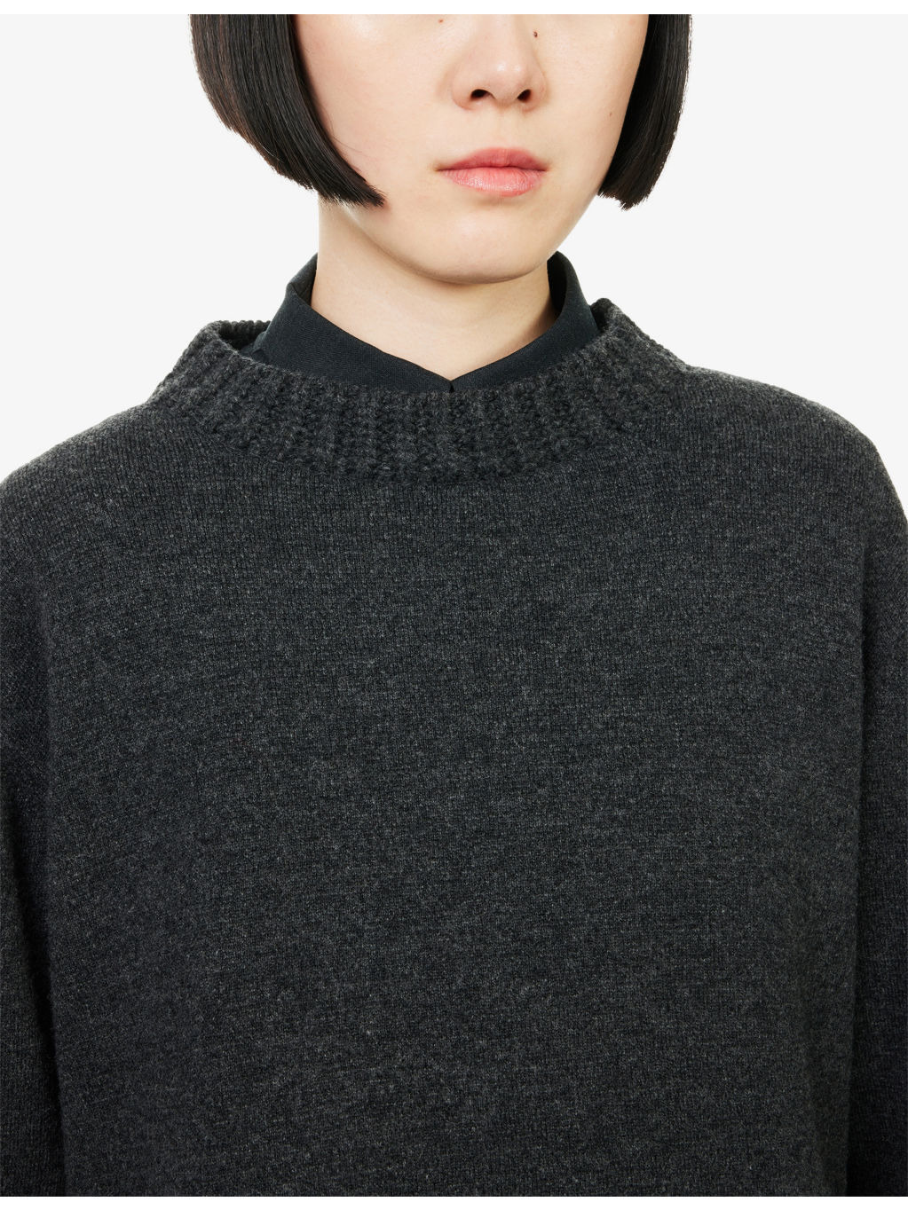 Suiting Wool Knit Jumper Dress - 6