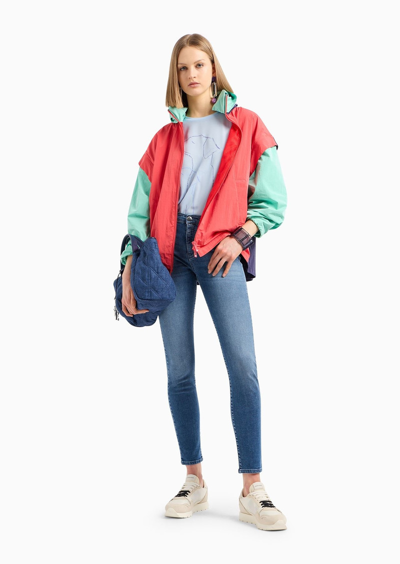 EMPORIO ARMANI J20 High-waisted super-skinny jeans in a worn-look denim outlook