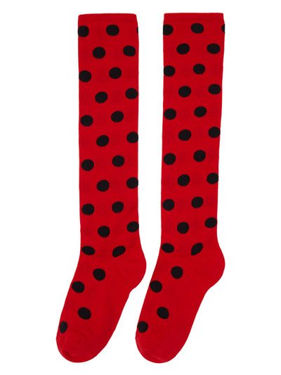 Marni Red & Black Polka Dots Socks outlook