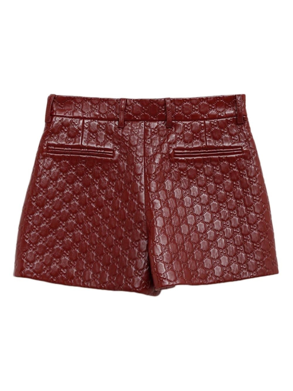 GG-canvas leather shorts - 2