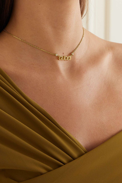 GUCCI Gold-tone faux-pearl necklace outlook