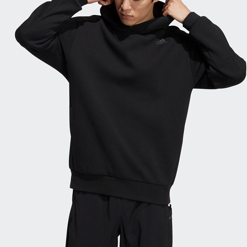 adidas Men's adidas Th Mask Hoody Solid Color Pullover Black H39211 outlook