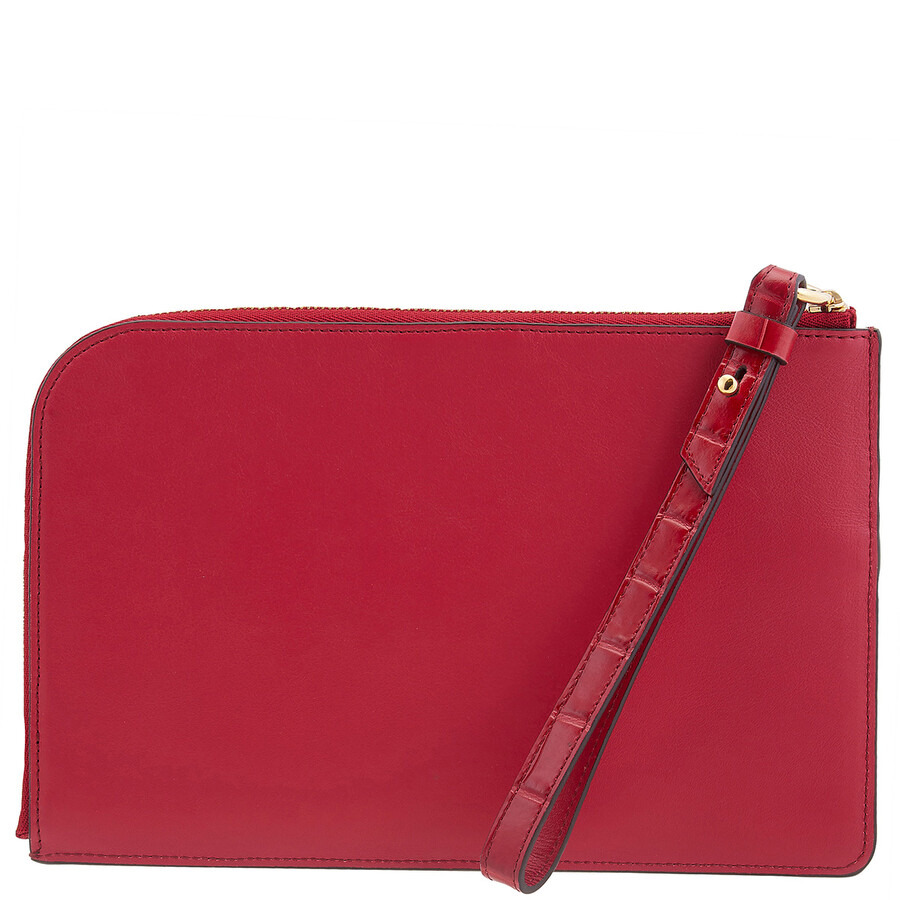 Chloe C Croc Embossed Leather Pouch - 5
