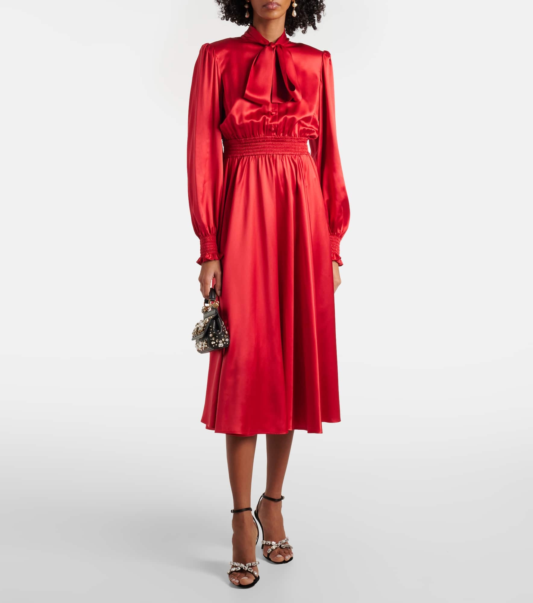 Silk satin shirt dress - 2