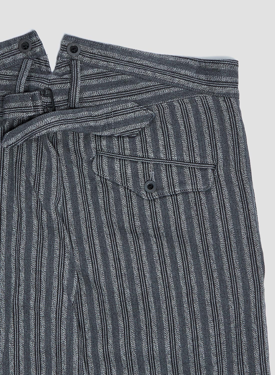 Adjustable Costume Original Cotton Stripe French Trousers Charcoal - 7